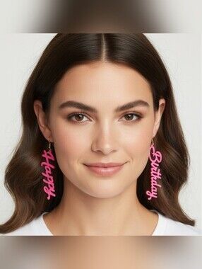 CLOVER Pink "Happy Birthday" Drop Earrings - NWT